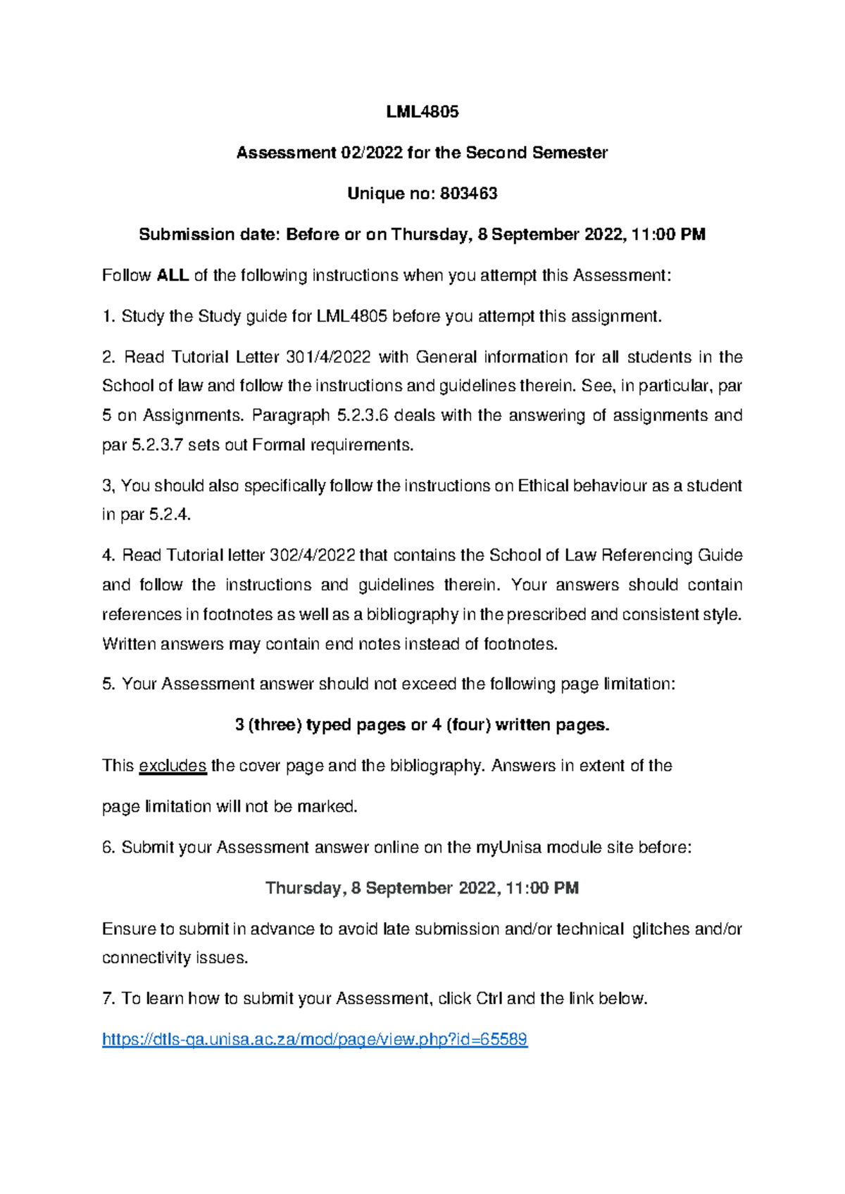 LML4805 Assignment 2 Instructions and Questions for Semester 2 2022 ...