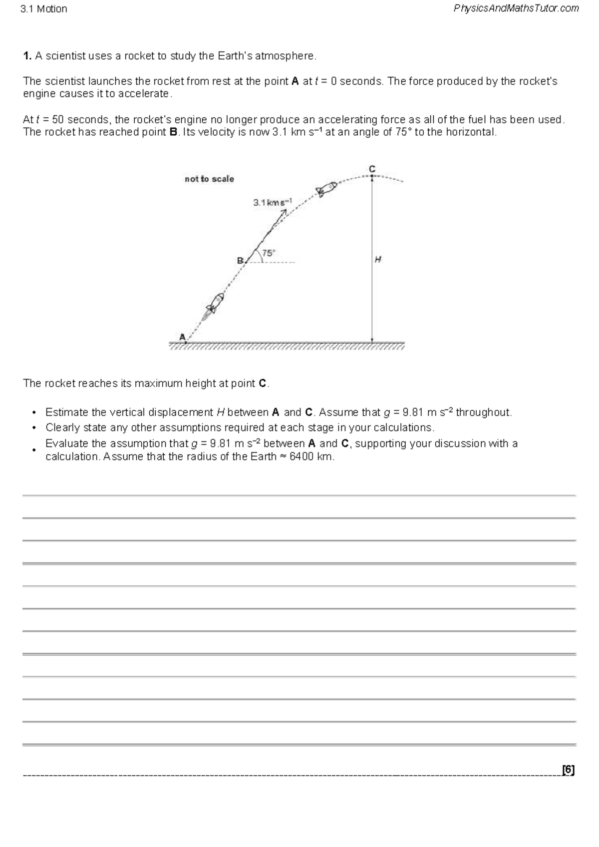 3.1 Motion Physics Exam Questions and Solutions - Studocu