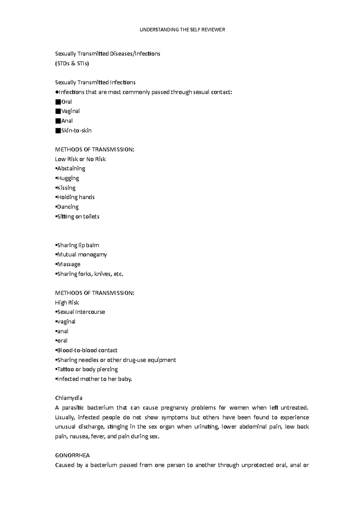 UTS Reviewer: Comprehensive Guide to Sexually Transmitted Diseases ...