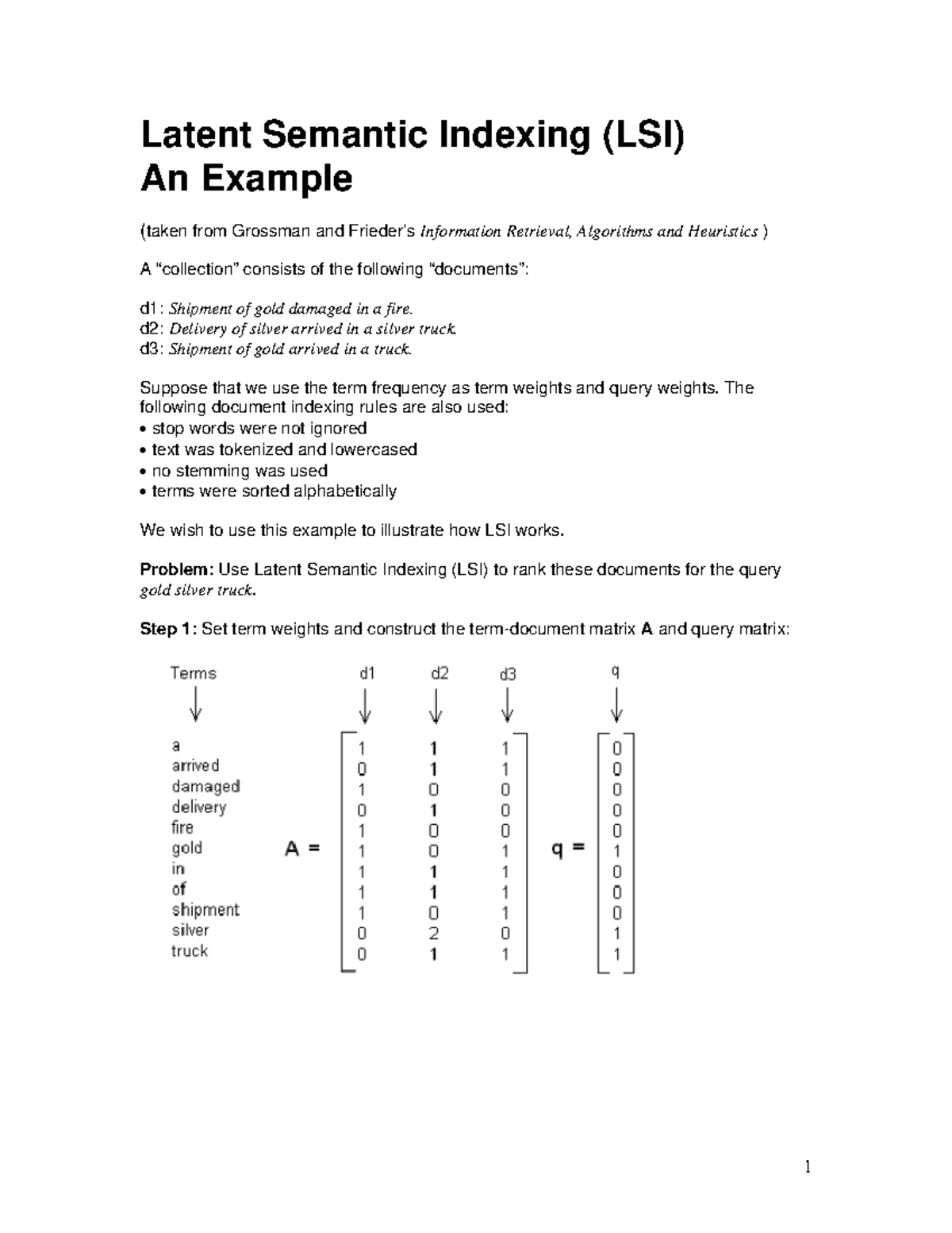 LSI-Eg - Understanding Latent Semantic Indexing with Examples - Studocu