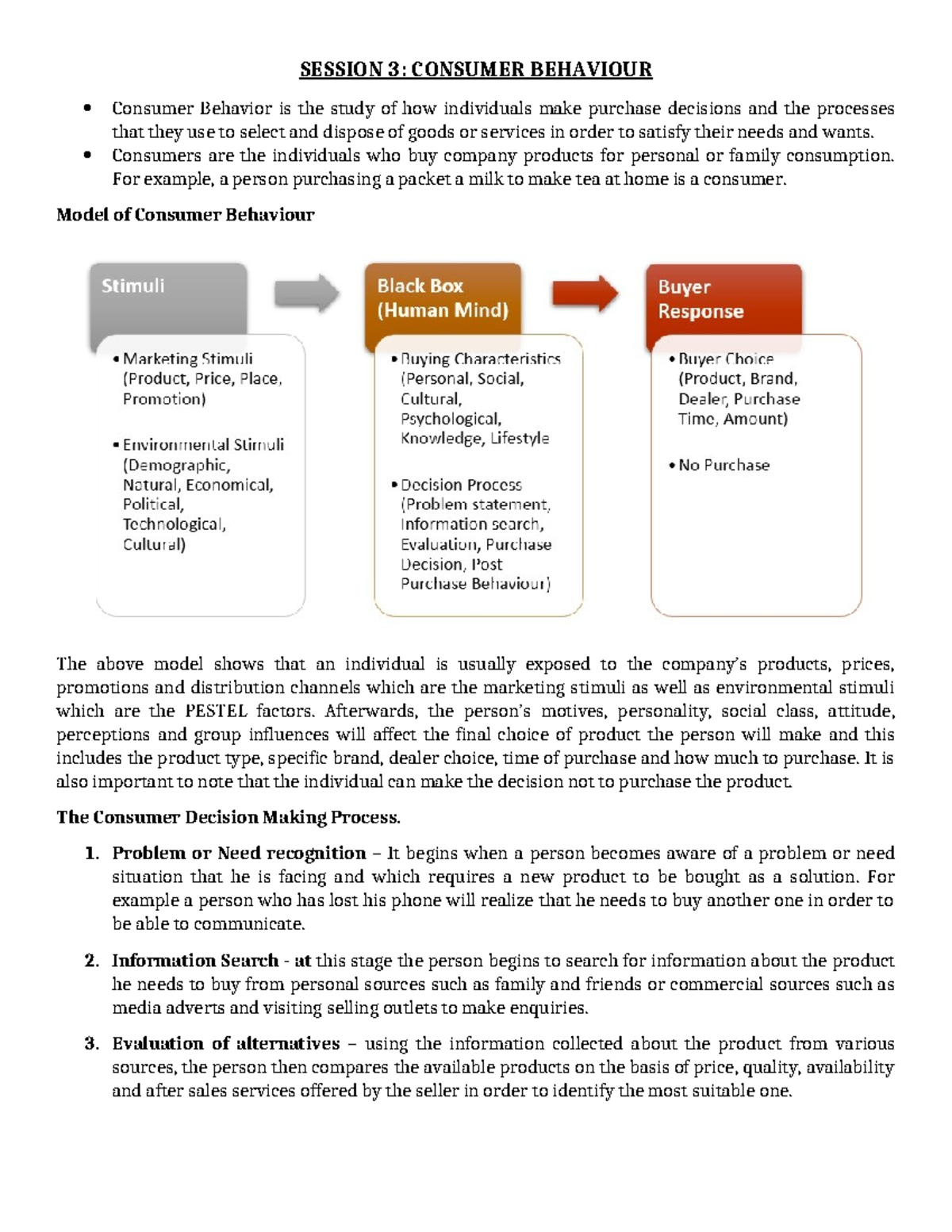 Session 3: Consumer Behavior Insights and Decision-Making Processes ...