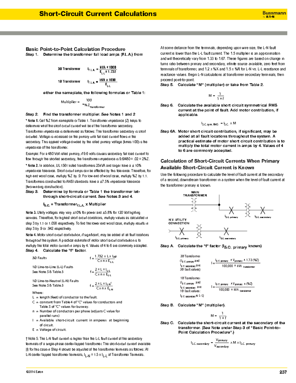 Current Calculations for Transformers: Fault Current Procedures (Ckt ...