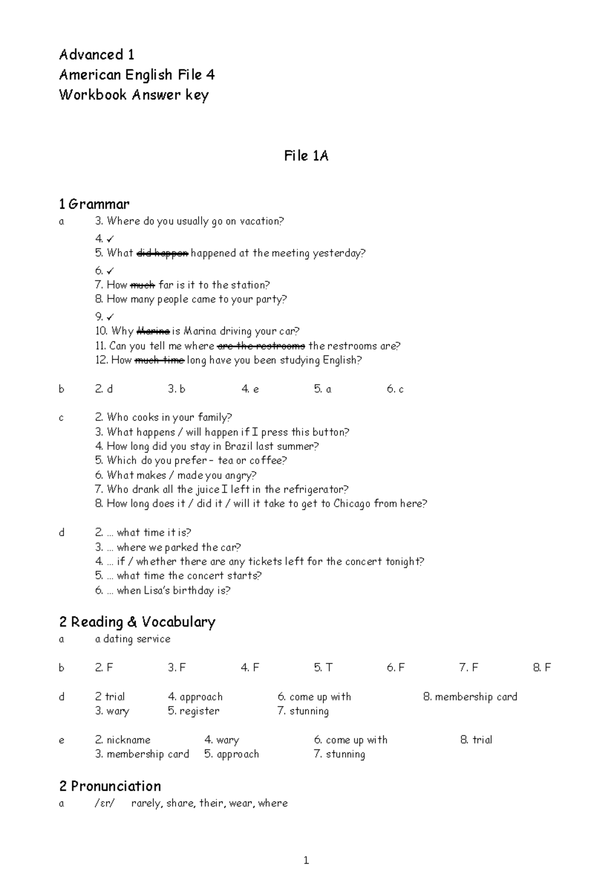 AMEF4-WB - Advanced English File 4 Workbook Answer Key - Studocu