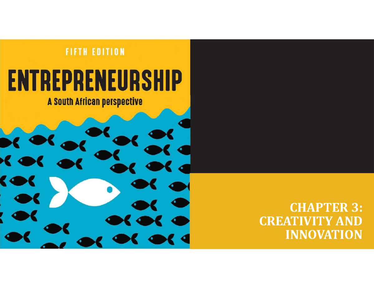 CHAPTER 3: CREATIVITY AND INNOVATION IN SOCIAL ENTREPRENEURSHIP - Studocu