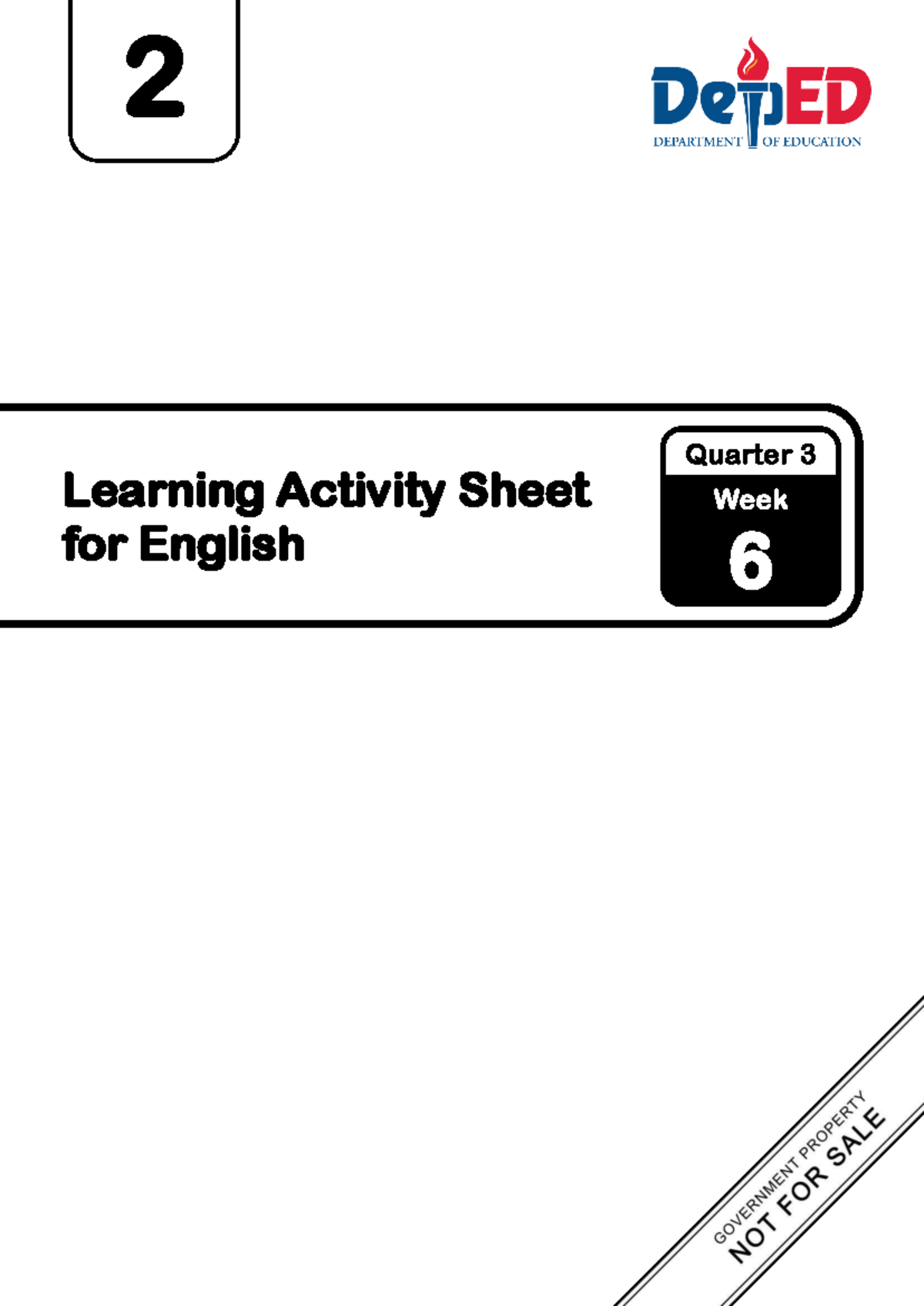 Learning Activity Sheet for English 2 Q3 Week 6 - Studocu