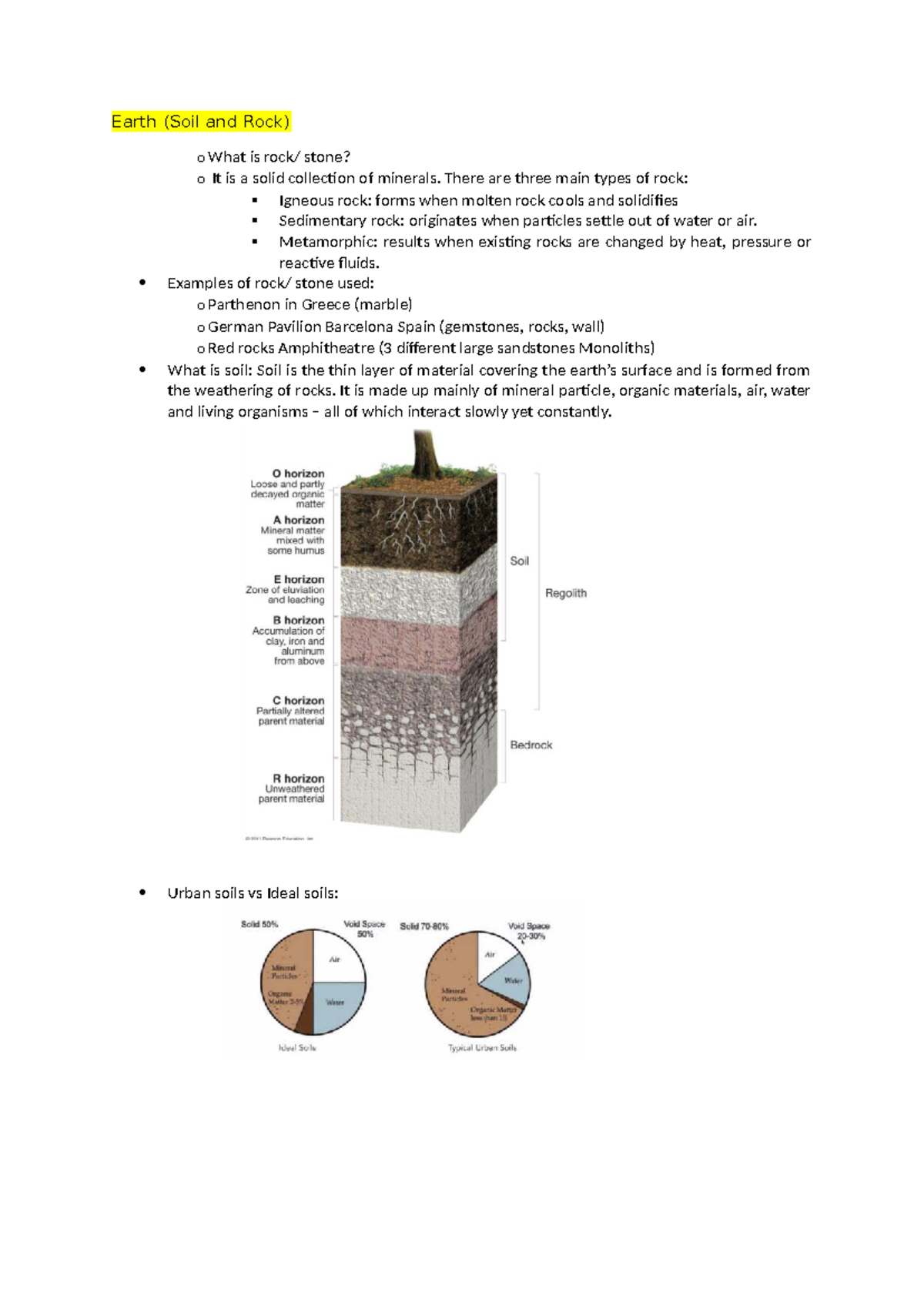 ABB105 Memorising Sheets: Earth, Soil, Rock, and Concrete Insights ...