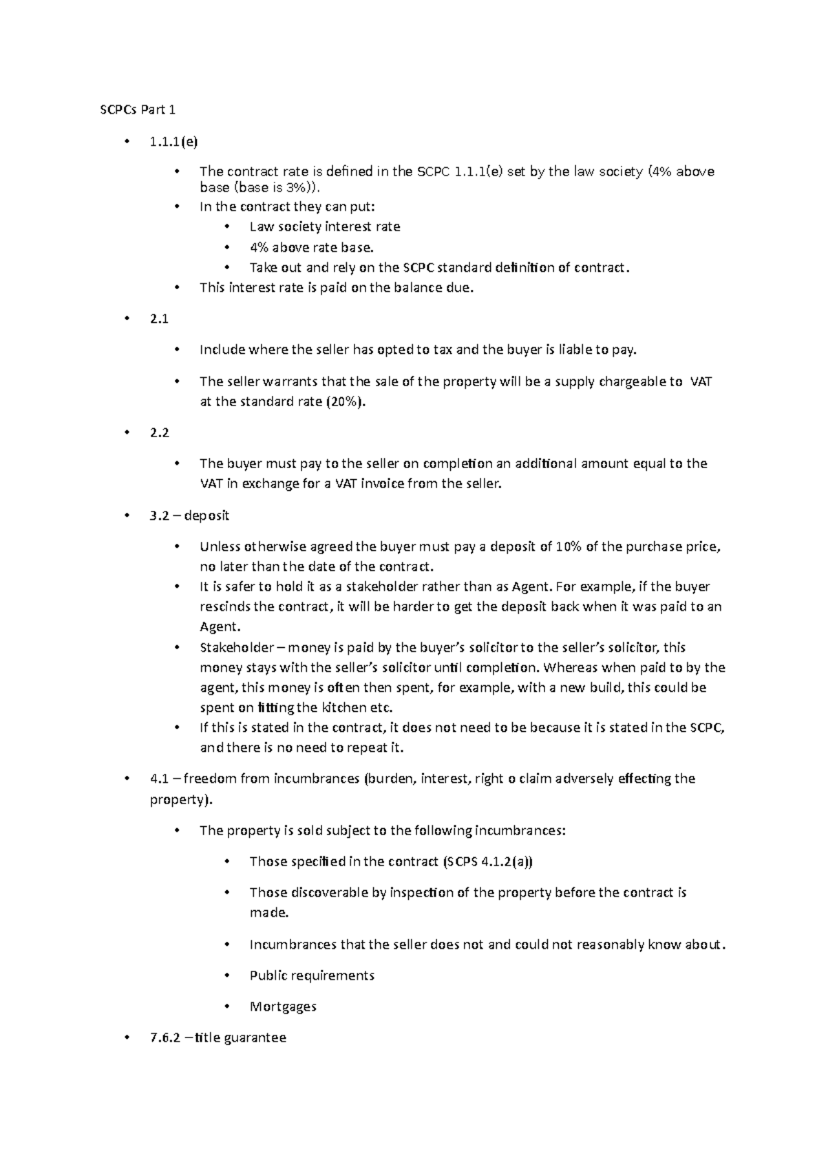 SCPCs Overview and Key Provisions for Property Transactions - Studocu