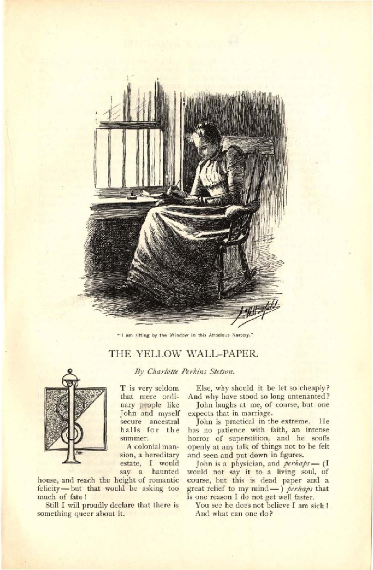 The Yellow Wallpaper - Analysis and Summary - Studocu