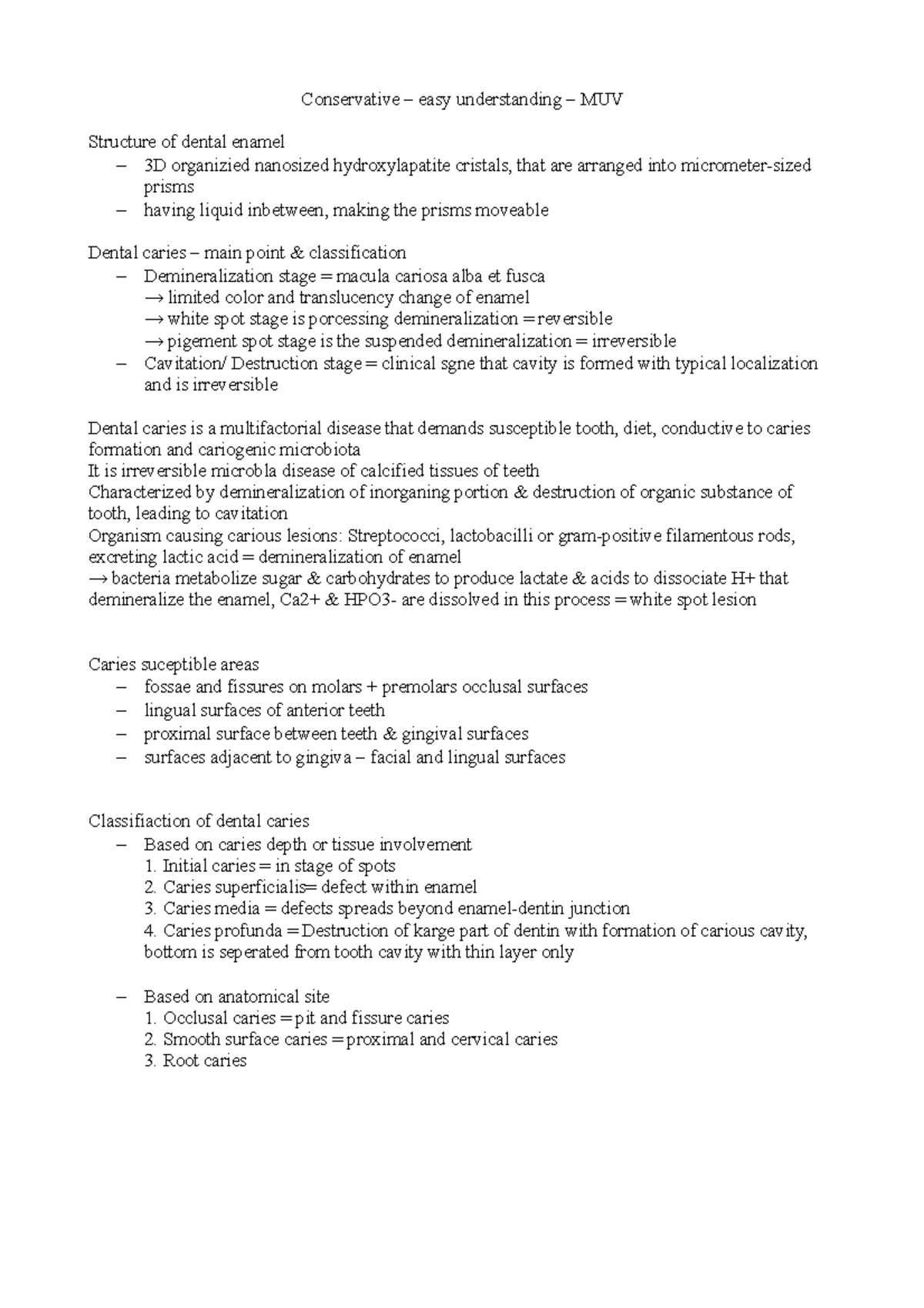 Dental caries classification and understanding of enamel structure ...