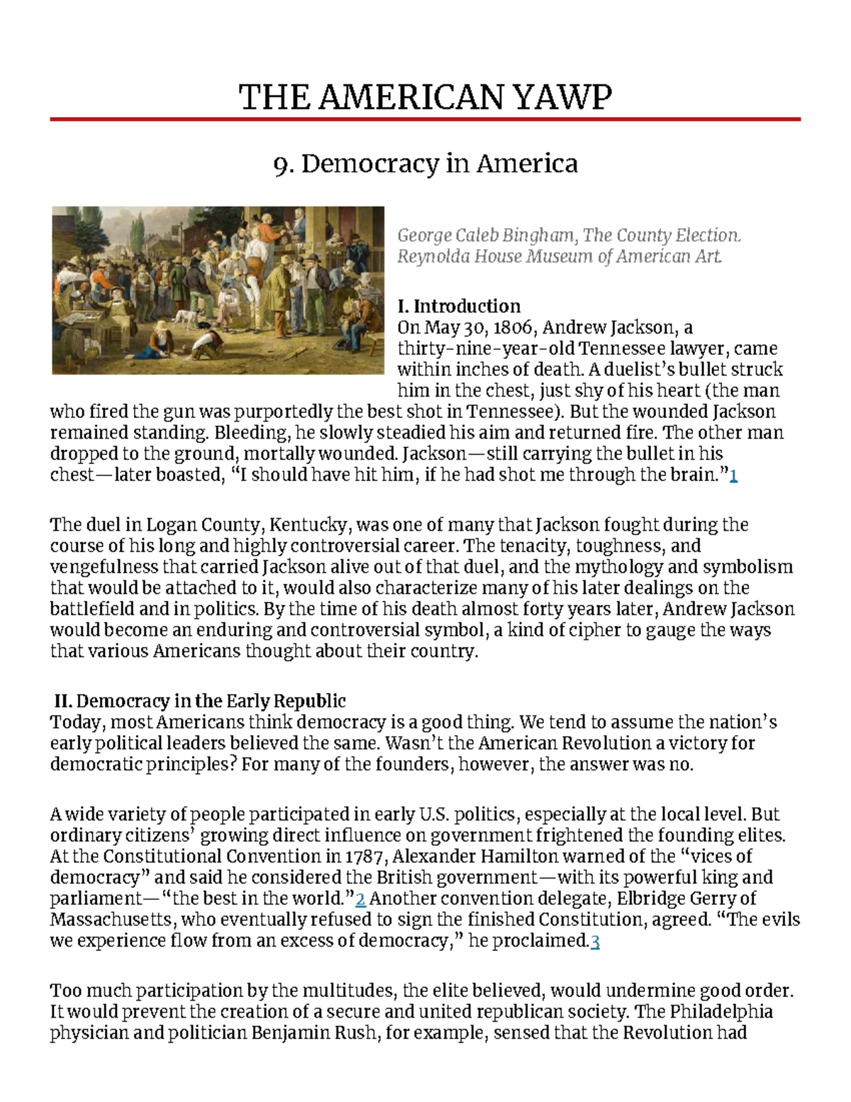 Democracy in America: The Legacy of Andrew Jackson (HIST 101) - Studocu