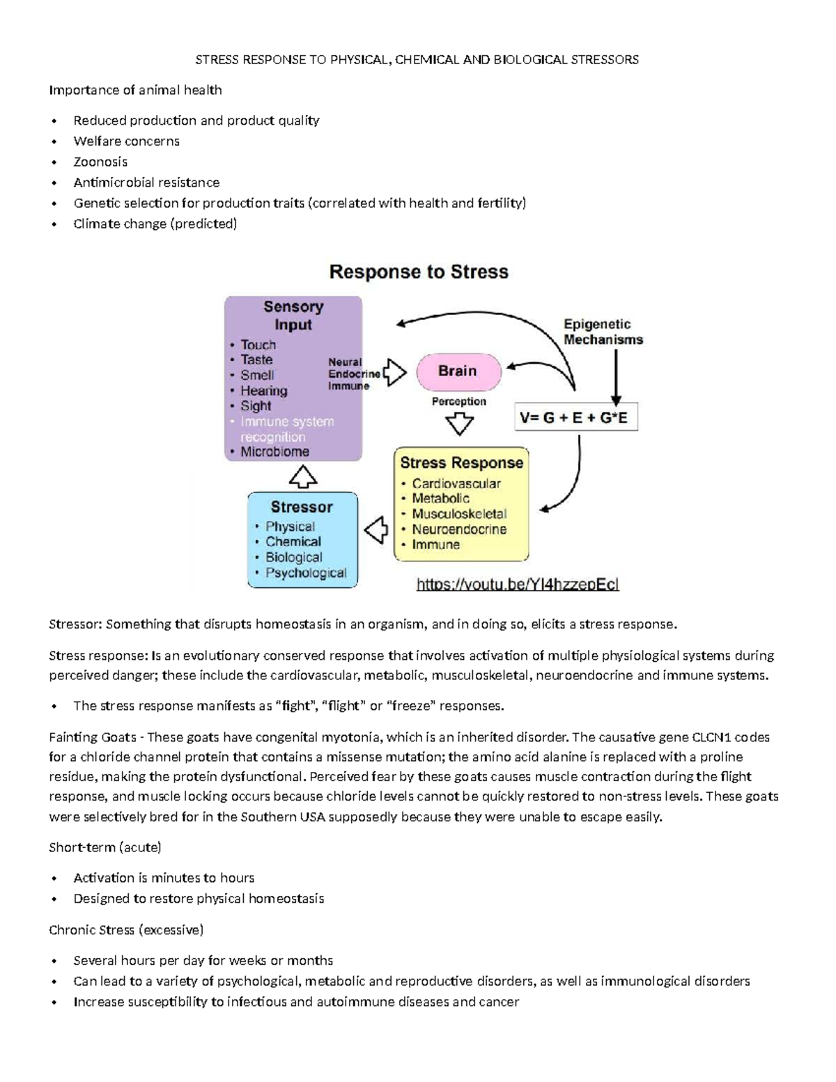 Midterm 1 Notes: Stress Response to Physical, Chemical & Biological ...