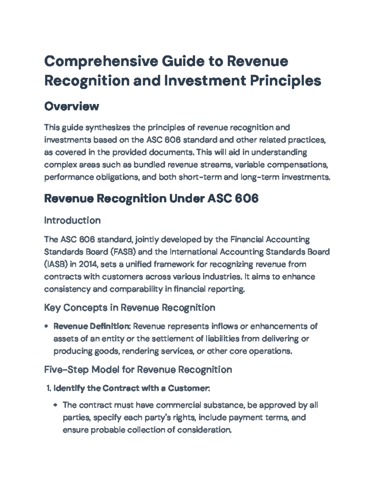 ASC 606: Comprehensive Guide to Revenue Recognition & Investment ...