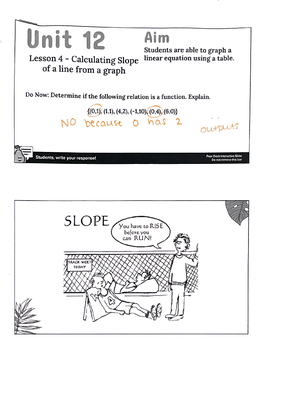 [Solved] Determine and describe the slope and yintercept of the graph ...