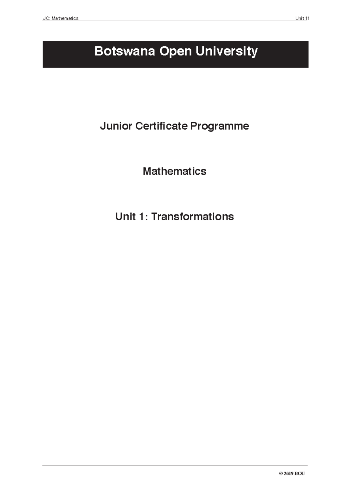 Maths 11 - Transformations Unit & Lesson Notes - Studocu
