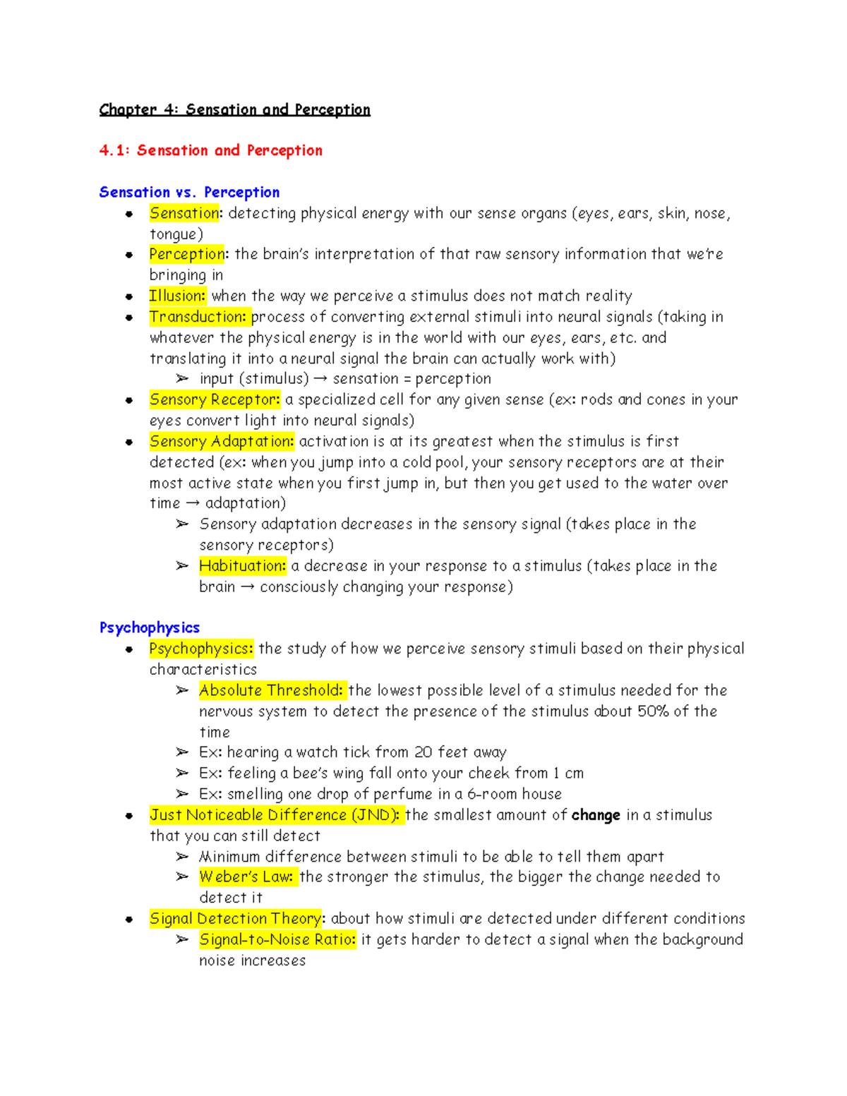 PSYC 100 Chapter 4: Insights on Sensation and Perception - Studocu