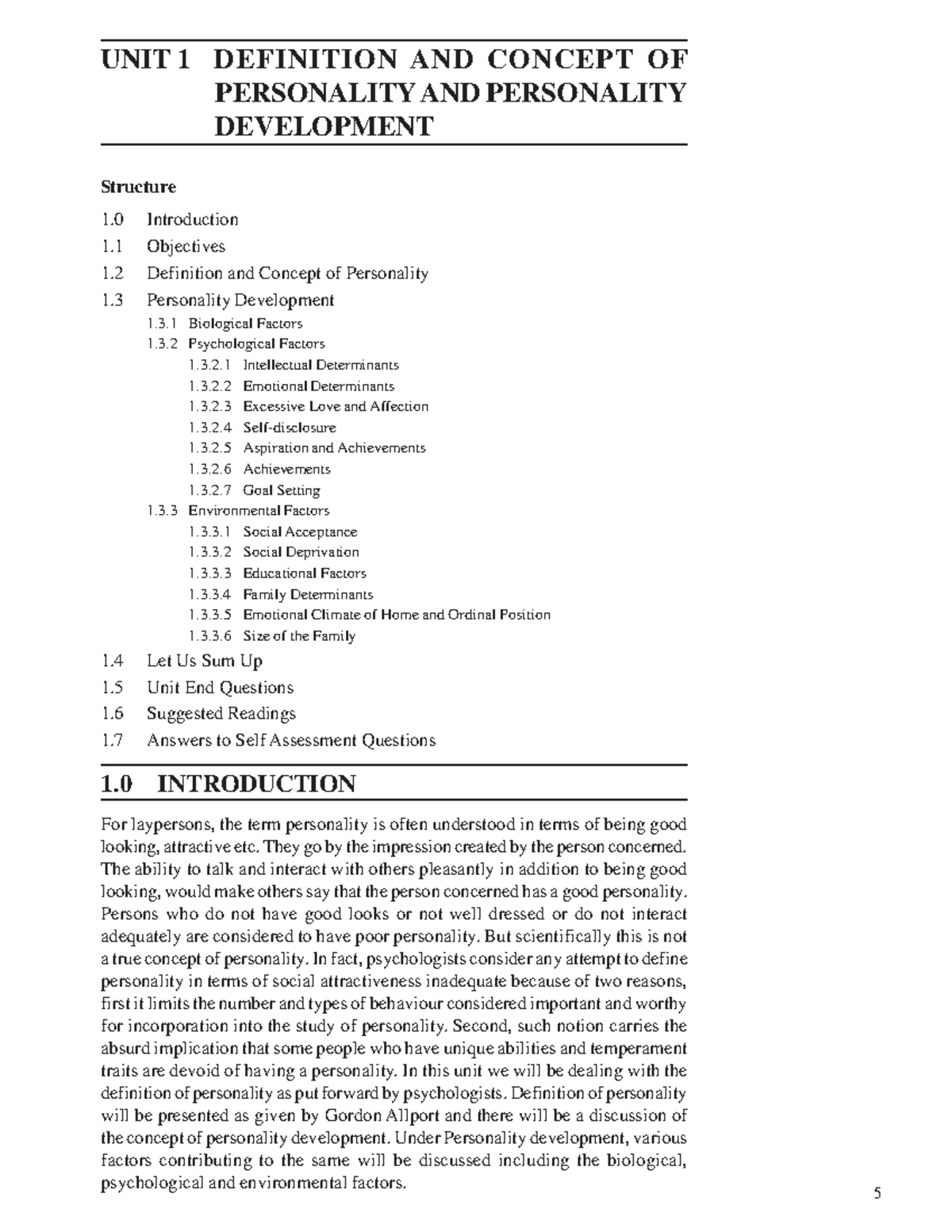 Unit 1: Definition & Development of Personality (Psych 101) - Studocu