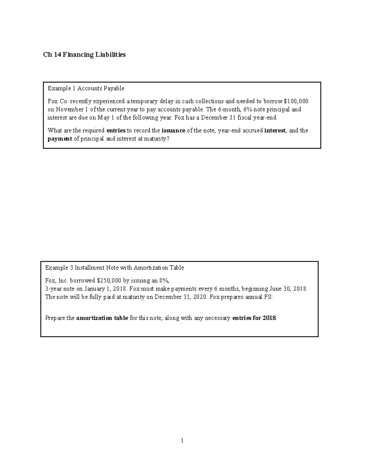 Ch 14 Financing Liabilities Examples - 2021 Taxdasjdo - Studocu