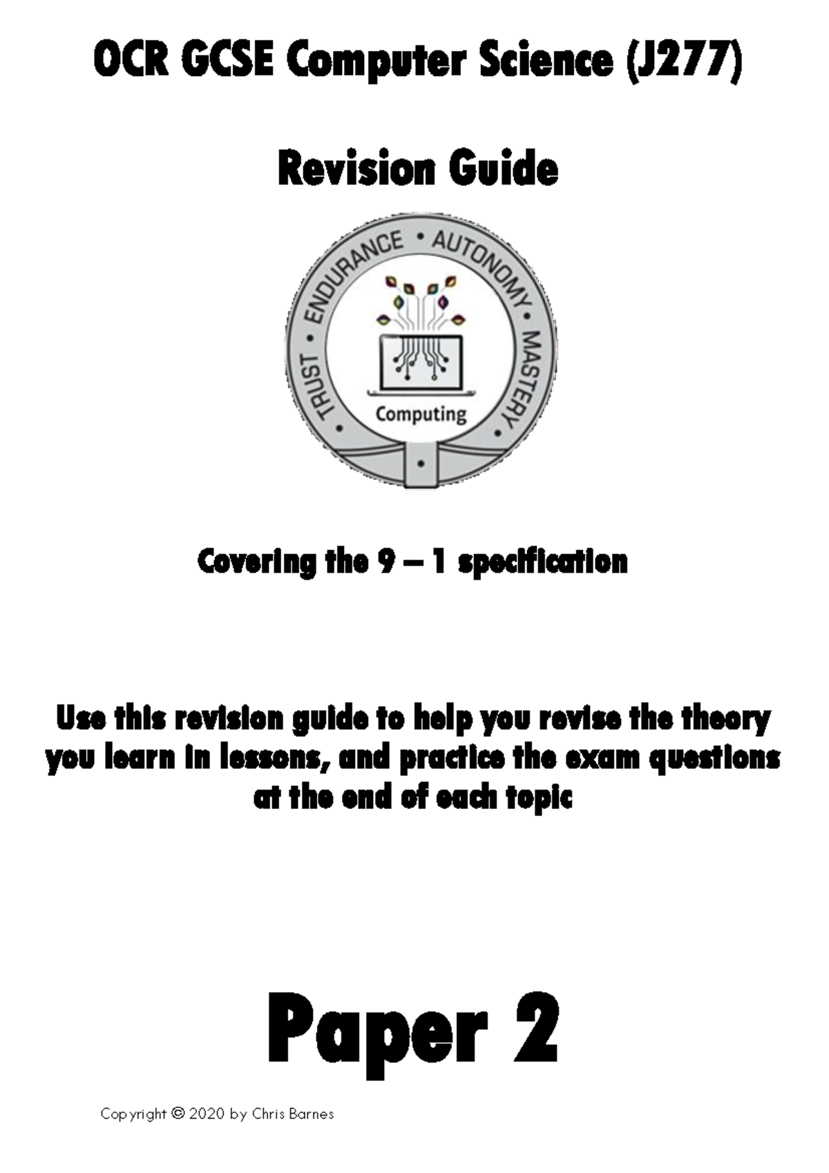 OCR GCSE Computer Science (J277) Paper 2 Revision Guide - Studocu
