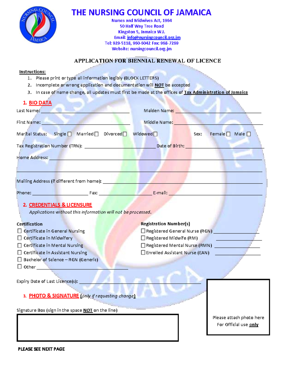 Biennial License Renewal Application for Nurses - Form 876 - Studocu