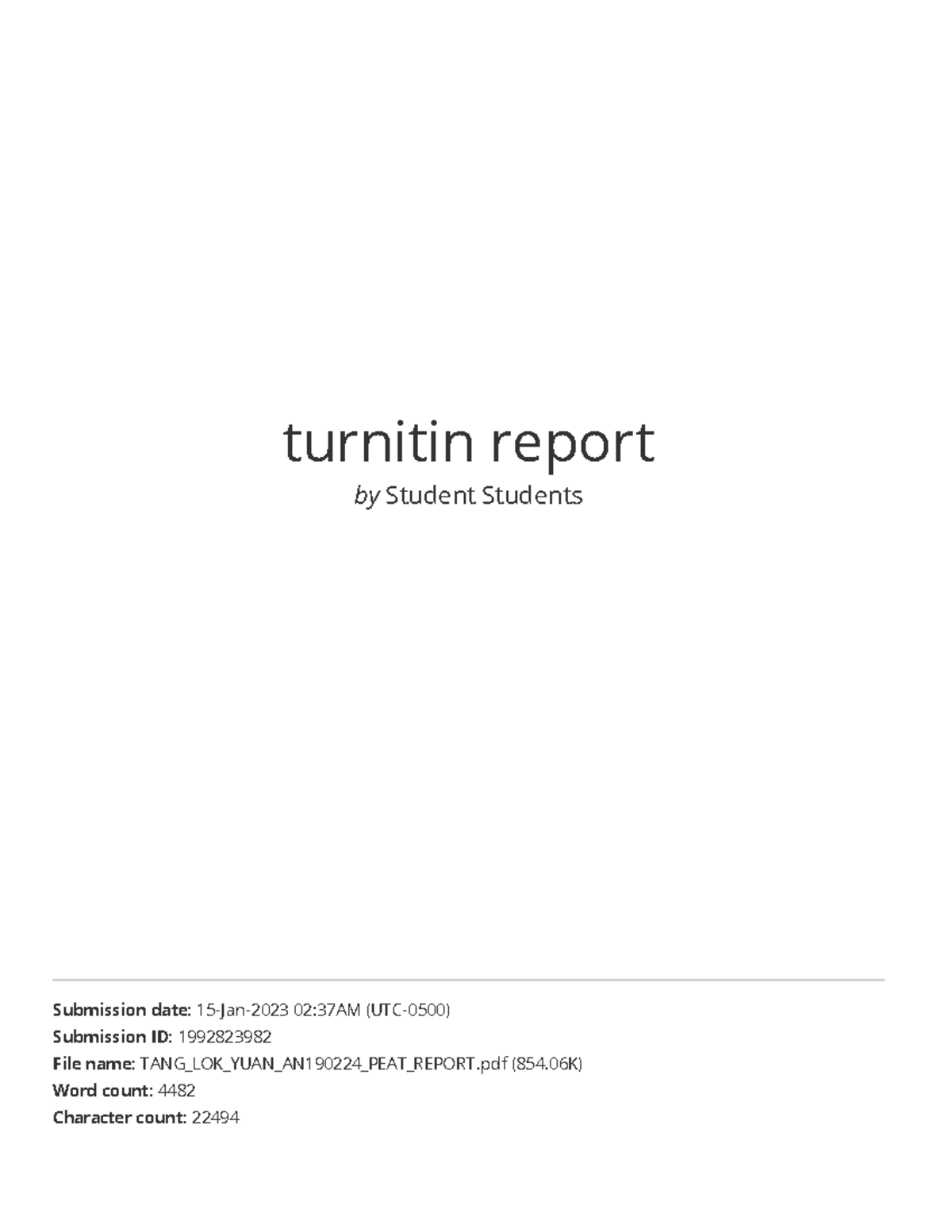 Turnitin Report Analysis: Insights and Originality Index (AN190224 ...