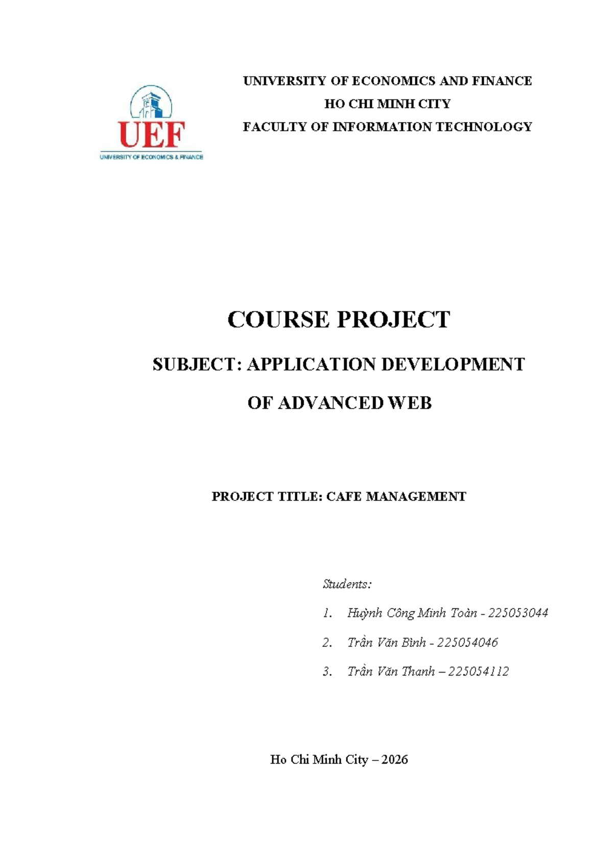 Final Report - Application Development of Advanced Web Project (IT 2026 ...