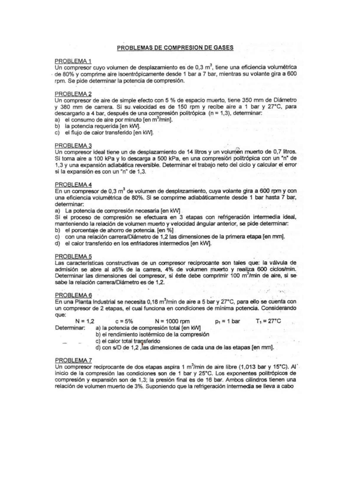 Problemas de Compresores - Análisis y Cálculos (ENG-101) - Document Preview