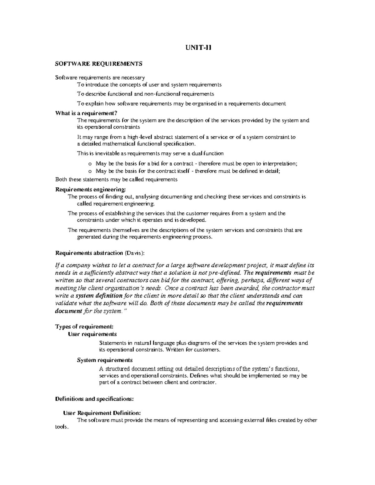 SOFTWARE REQUIREMENTS ENGINEERING: USER & SYSTEM REQUIREMENTS (IT 6841 ...