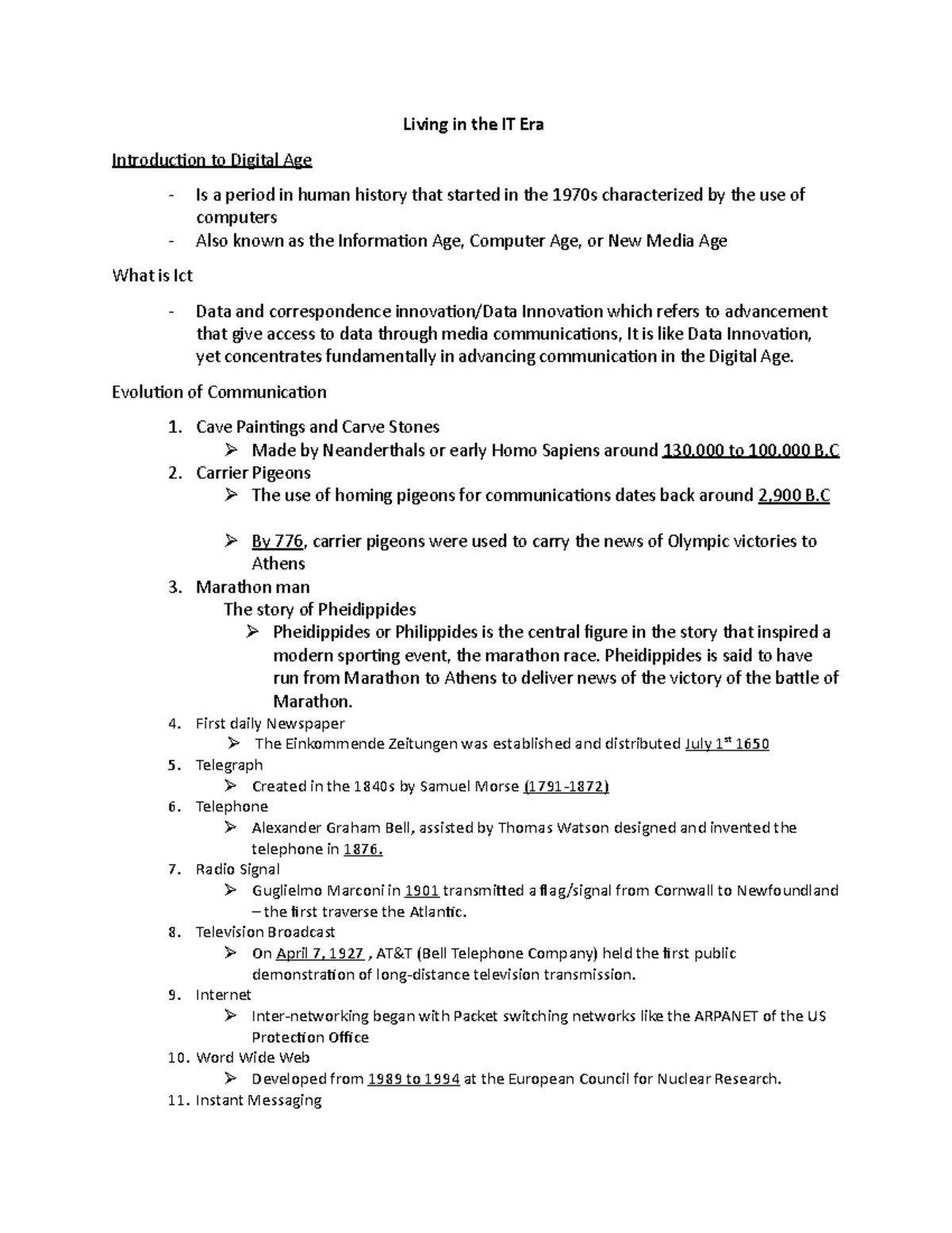 Living in the IT Era - Lecture Notes on Digital Age (1-5) - Studocu