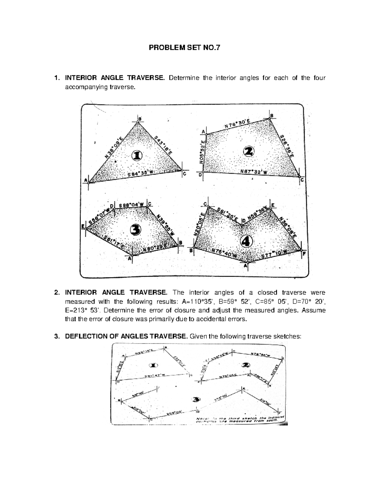 Lecture Notes 7: Interior Angle and Deflection Traverse Problems - Studocu
