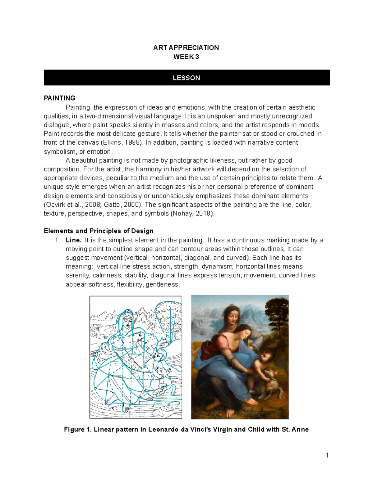 WK3 - Art Appreciation: Exploring the Elements of Painting - Studocu
