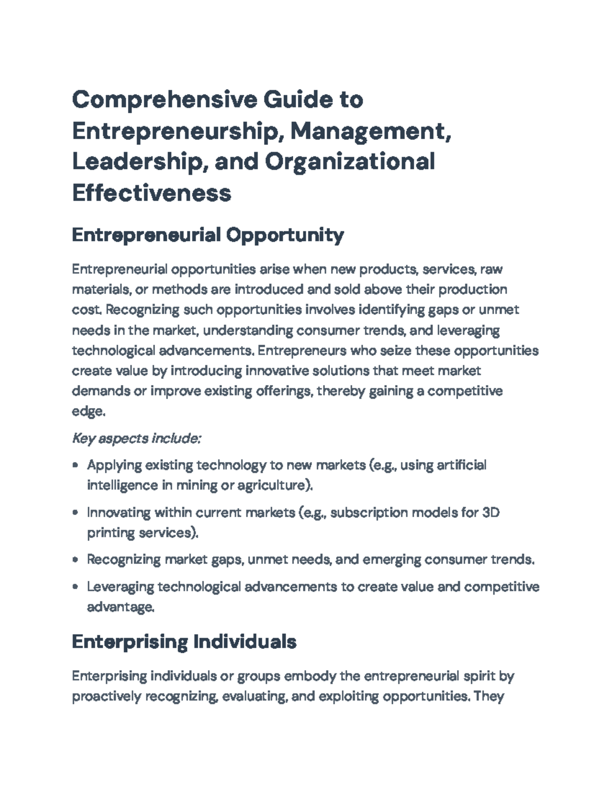 Comprehensive Guide to ENTR 101: Entrepreneurship & Management ...