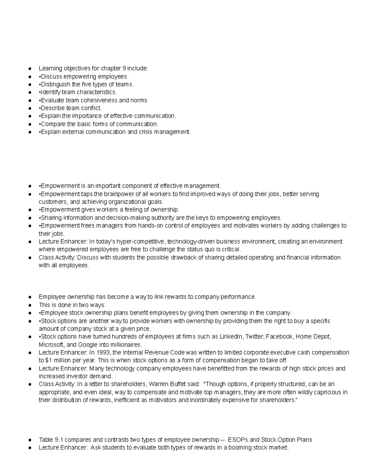 Copy of Chapter 9 Notes - Learning objectives for chapter 9 include ...