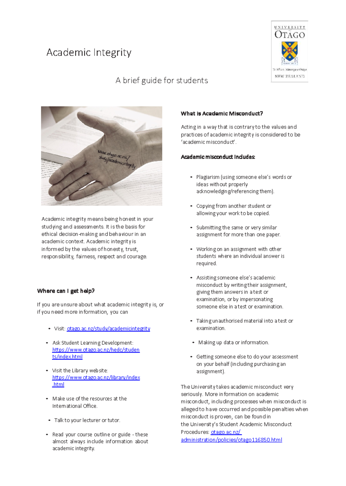 Academic Integrity Guide: Understanding Misconduct and Plagiarism - Studocu