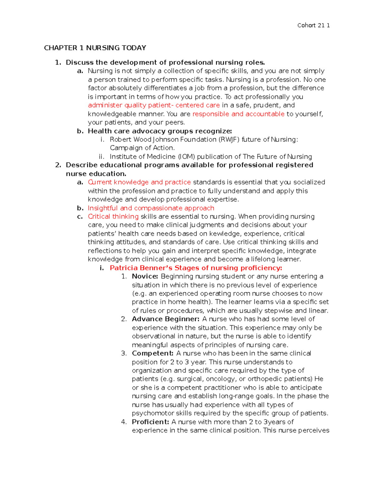 NUR 101: Study Guide for Nursing Roles, Education, and Healthcare ...