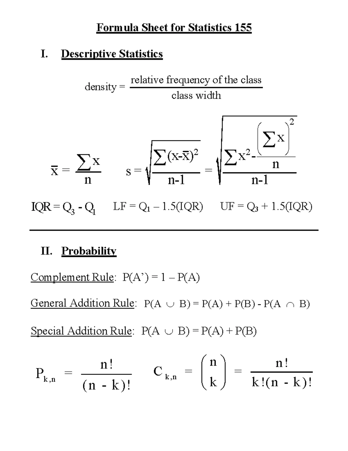 STAT 155 Fall 2021 - Syllabus for Probability & Statistics Course - Studocu