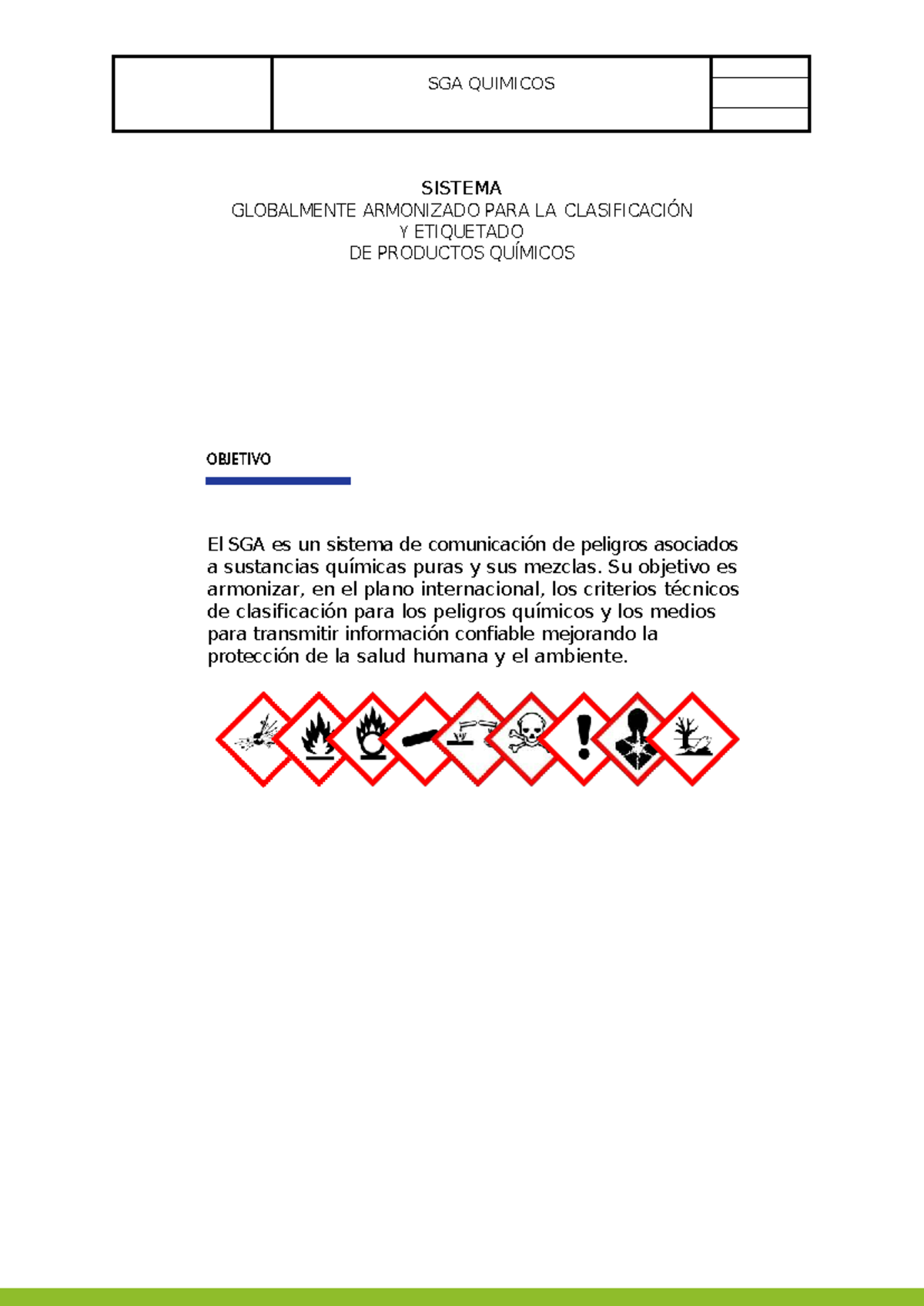 SGA 2018: Sistema Globalmente Armonizado de Clasificación y Etiquetado ...