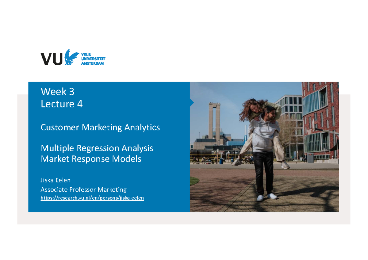 Market Response Models in Marketing (CM08) - Regression Analysis ...