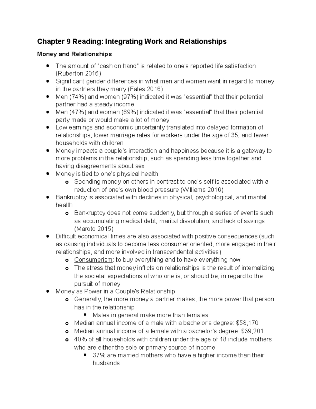 Chapter 9 Reading Notes - Chapter 9 Reading: Integrating Work and ...