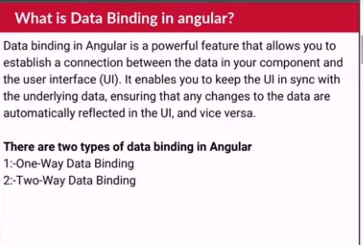 ENG 202: Data Binding in Angular - Types and Concepts - Studocu