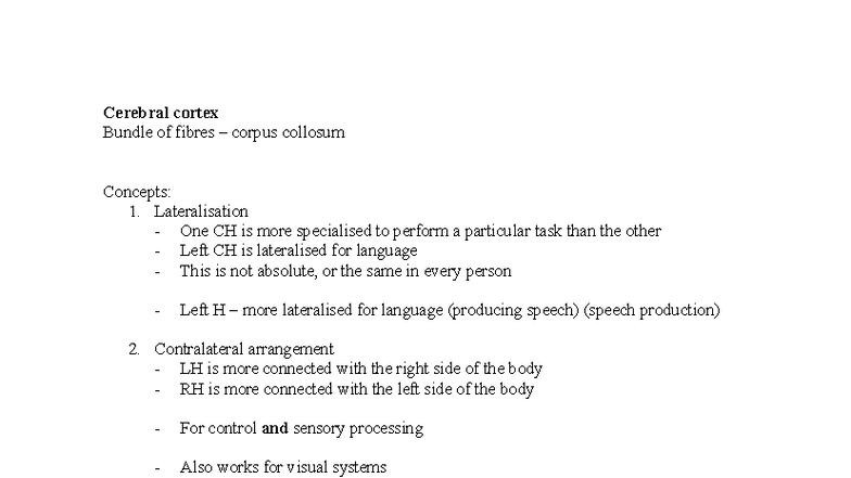W3 Lecture: Cerebral Cortex and Corpus Callosum Concepts Explained ...