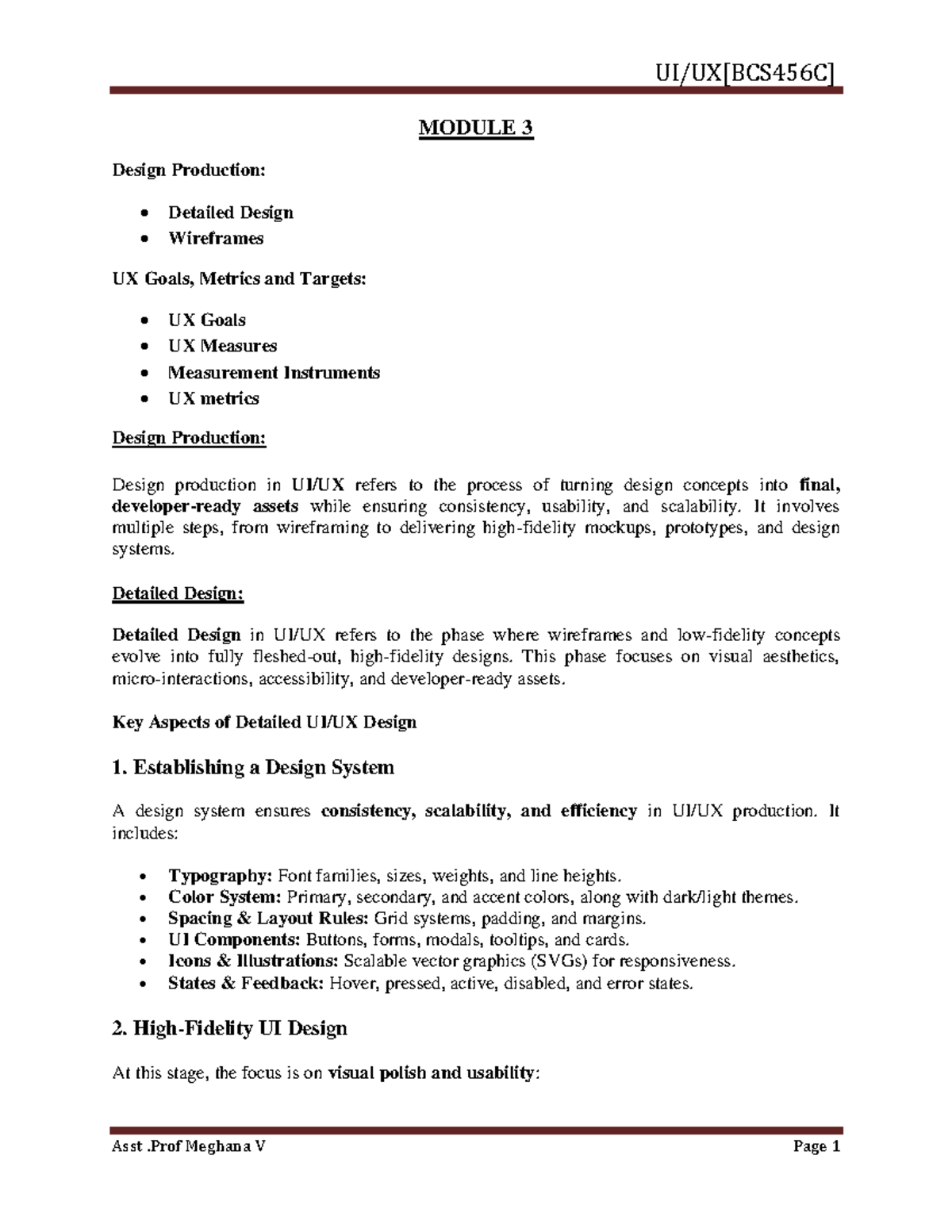 Module 3: Design production and UX goals, metrics, and wireframes - Studocu