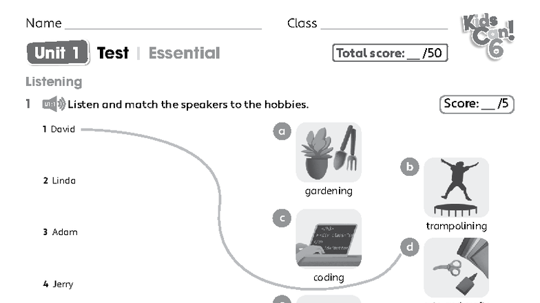 KC6 U01 Essential Listening & Speaking Activities on Hobbies - Studocu