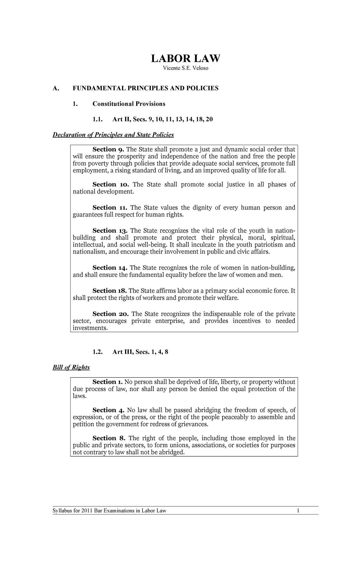 Ateneo Labor Law Reviewer: Key Principles & Concepts (Part 1) - Studocu