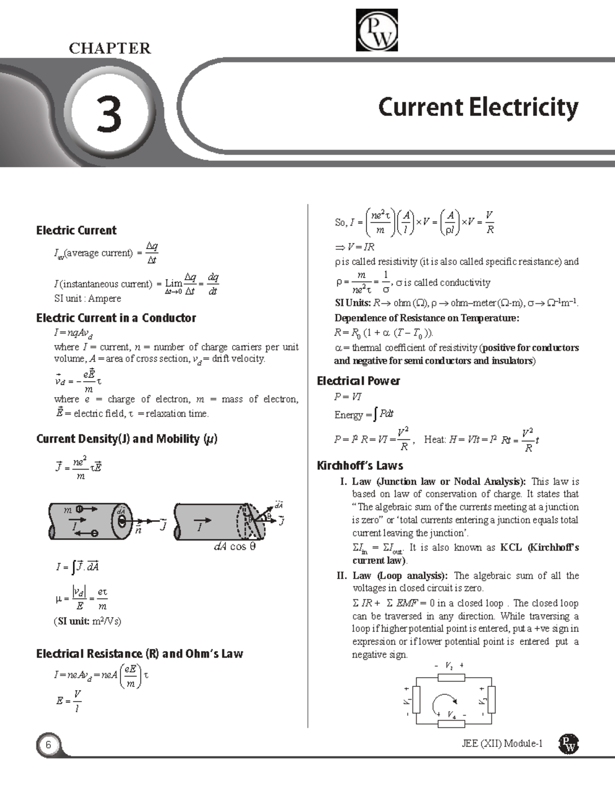 Current Electricity: Short Notes for PHYS 101 - Studocu