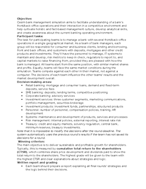 Green Team Document v1 - Cesim Report University Canada West FNCE 629 ...