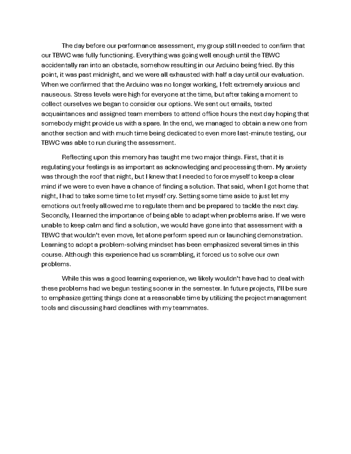 Critical Reflection #4: Lessons from Performance Assessment Challenges ...