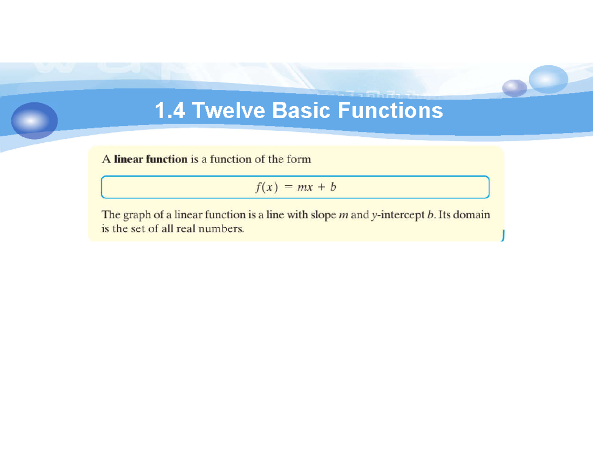Lecture 4: Understanding Twelve Basic Functions - Course 58633 - Studocu