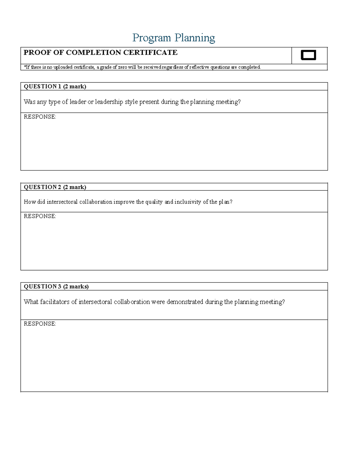 Program Planning Reflection Questions - V-SIM 3 - Studocu
