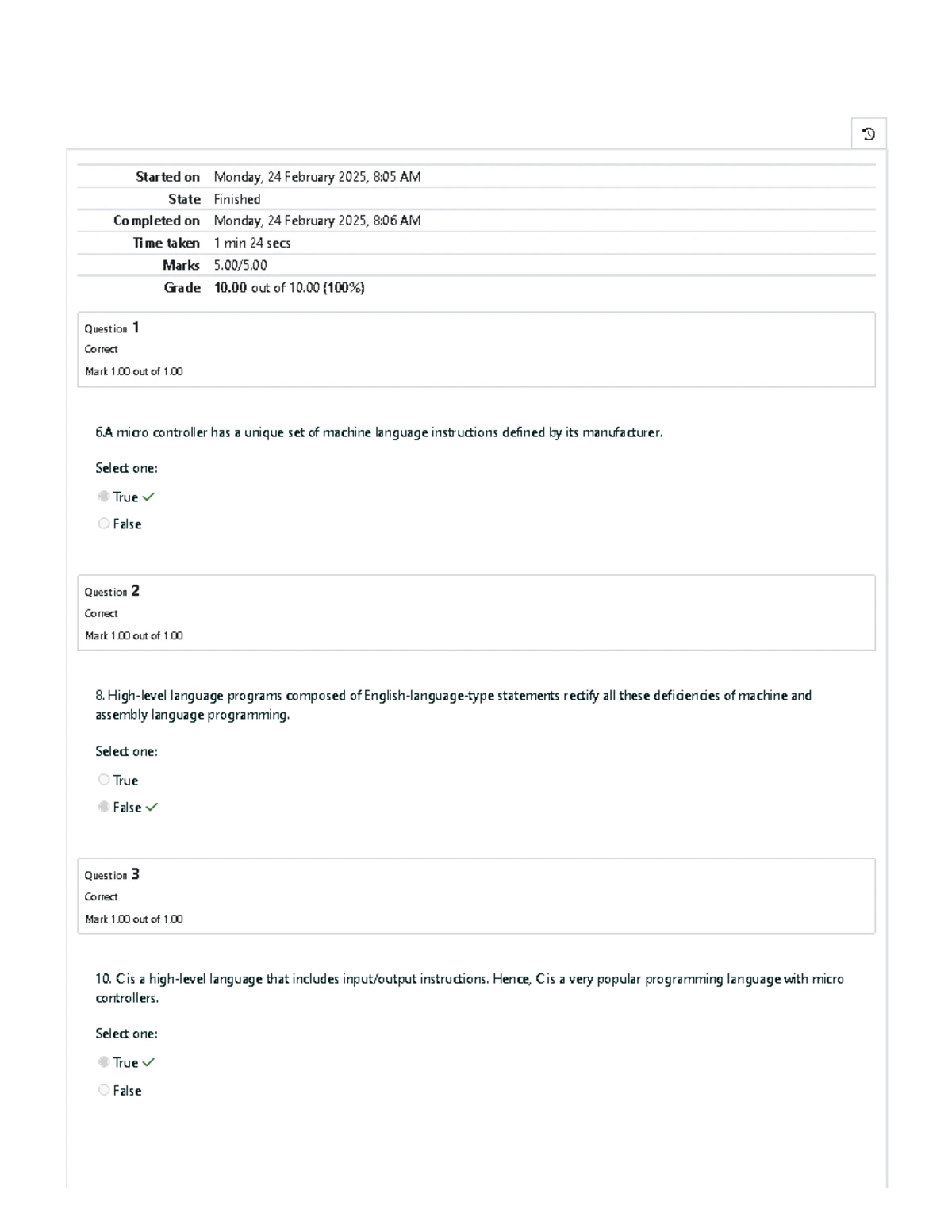 Midterm Quiz 2 - CPE6354 Embedded Systems Quiz - Started on Monday, 24 ...