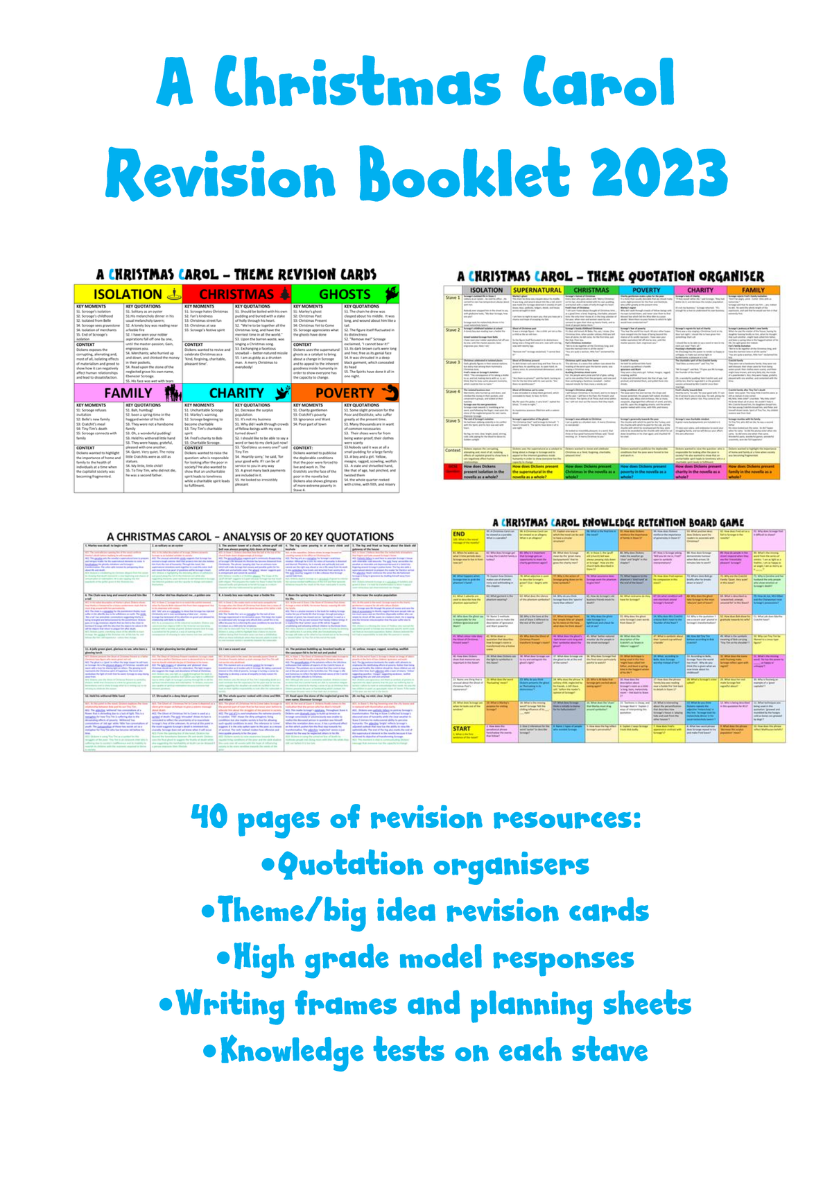 A Christmas Carol Revision Booklet 2023: Key Themes & Quotes - Studocu